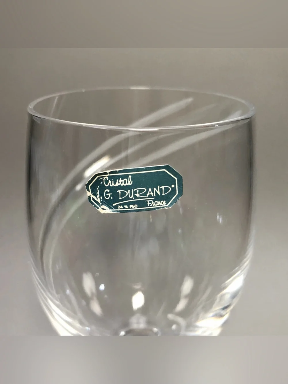 Cristal D’Arques - Durand Farandole Water Goblet, Swirl Design Set of 2